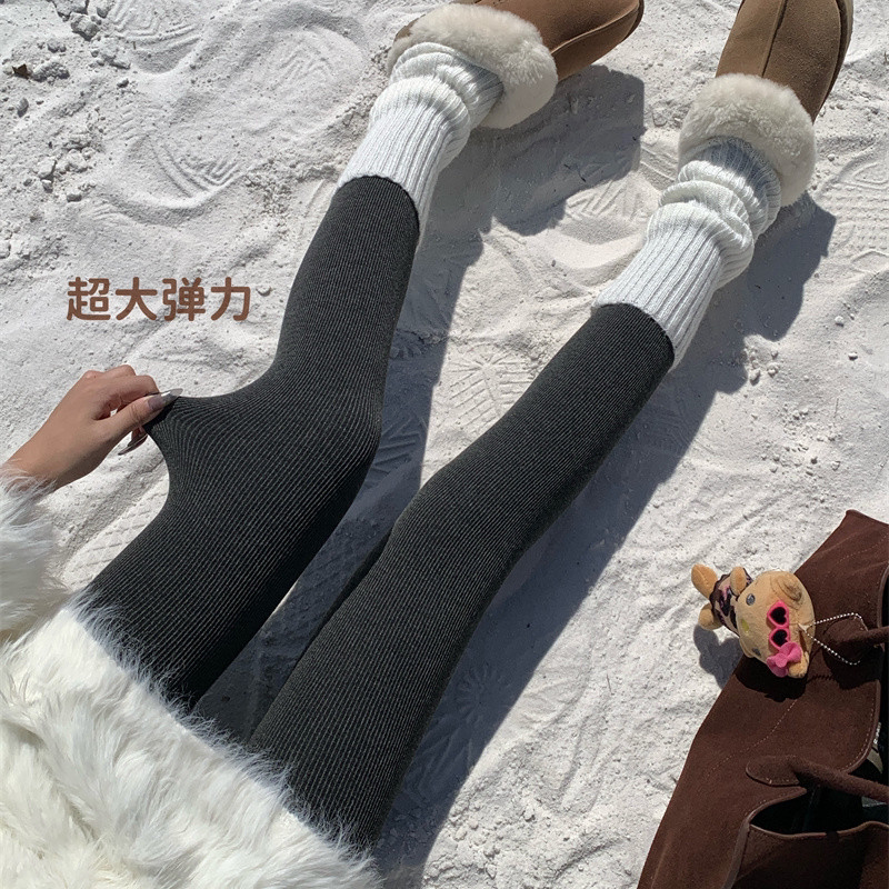 实拍实价秋冬新款加绒加厚连裤袜拉毛外穿保暖修身显瘦打底裤女