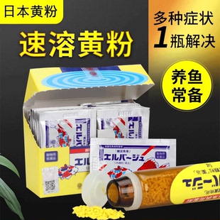 日本上野黄粉正品进口鱼药观赏鱼专用病治水族烂尾鳍白点水霉烂身