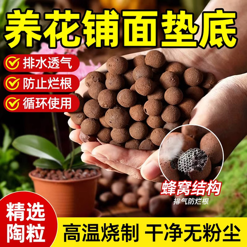 陶粒垫底养花专用防烂根回填铺面透气陶粒水培园艺轻质陶粒轻质球