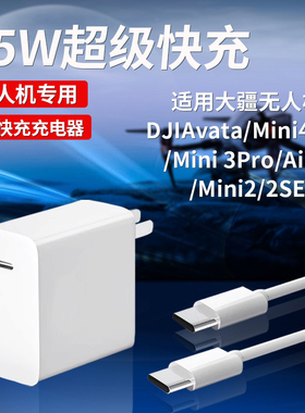 【65W快充】适用于大疆无人机充电器PD快充DJIAvata/Mini4Pro/Mini 3Pro/Air 3/Mini2/2SE无人机充电器