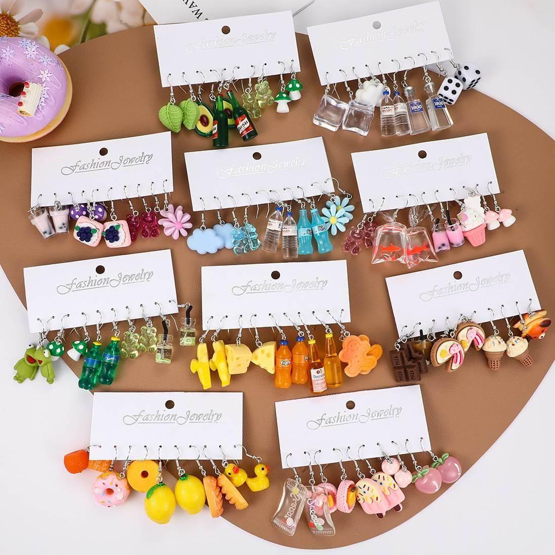 Earringsset5pc彩色亚