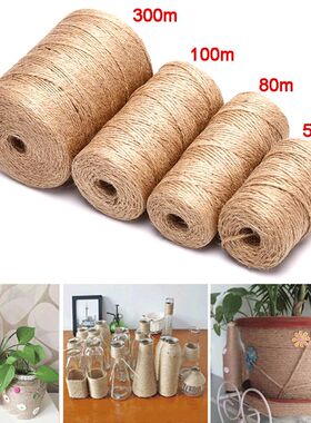 Natural Hemp Linen Cord Twisted Burlap Jute Twine Rope Strin