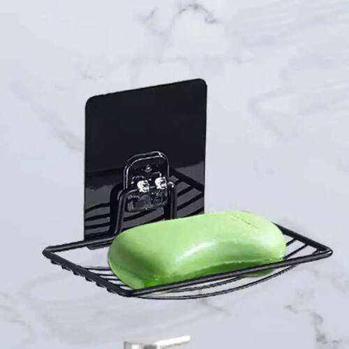 1pc Stainless Steel Soap Rack Soap Box Light Luxury Shelf Pu