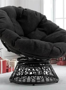 Ergonomic Wicker Papasan Chair With Soft Thick Density Fabri