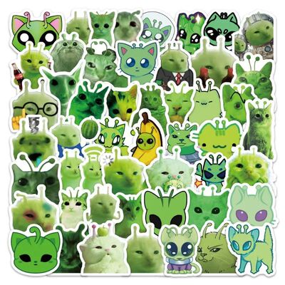100Pcs Alien Kitten Cartoon Graffiti Decals Waterproof Decor