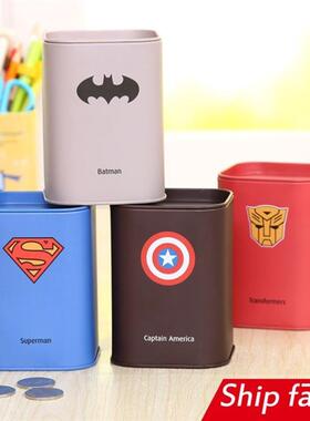 卡通存钱罐马口铁方形储蓄罐铁罐学生奖品 jar money box coins