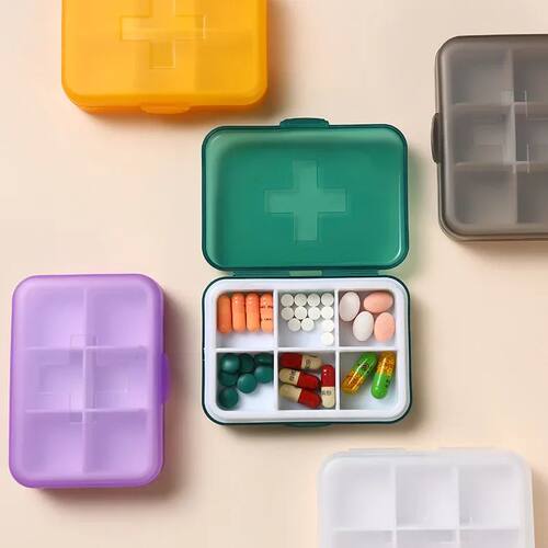 Travel Moisture-proof Small Medicine Box with 6 Compartments