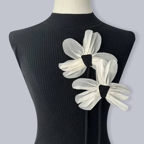 New Cloth Fabric Flower Brooch Pins Lace Flower Corsage Lape