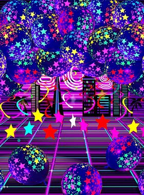 Happy Birthday Neon Glow Balloons Glow in Blacklight Fluores