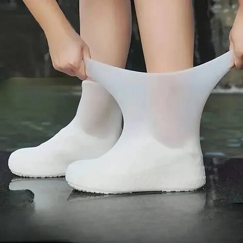 1 Pair Rubber Rain Boot Overshoes For Outdoor Use, Silicone