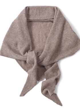 100%Wool Large Triangle Scarf Shawl for Women Winter Autumn