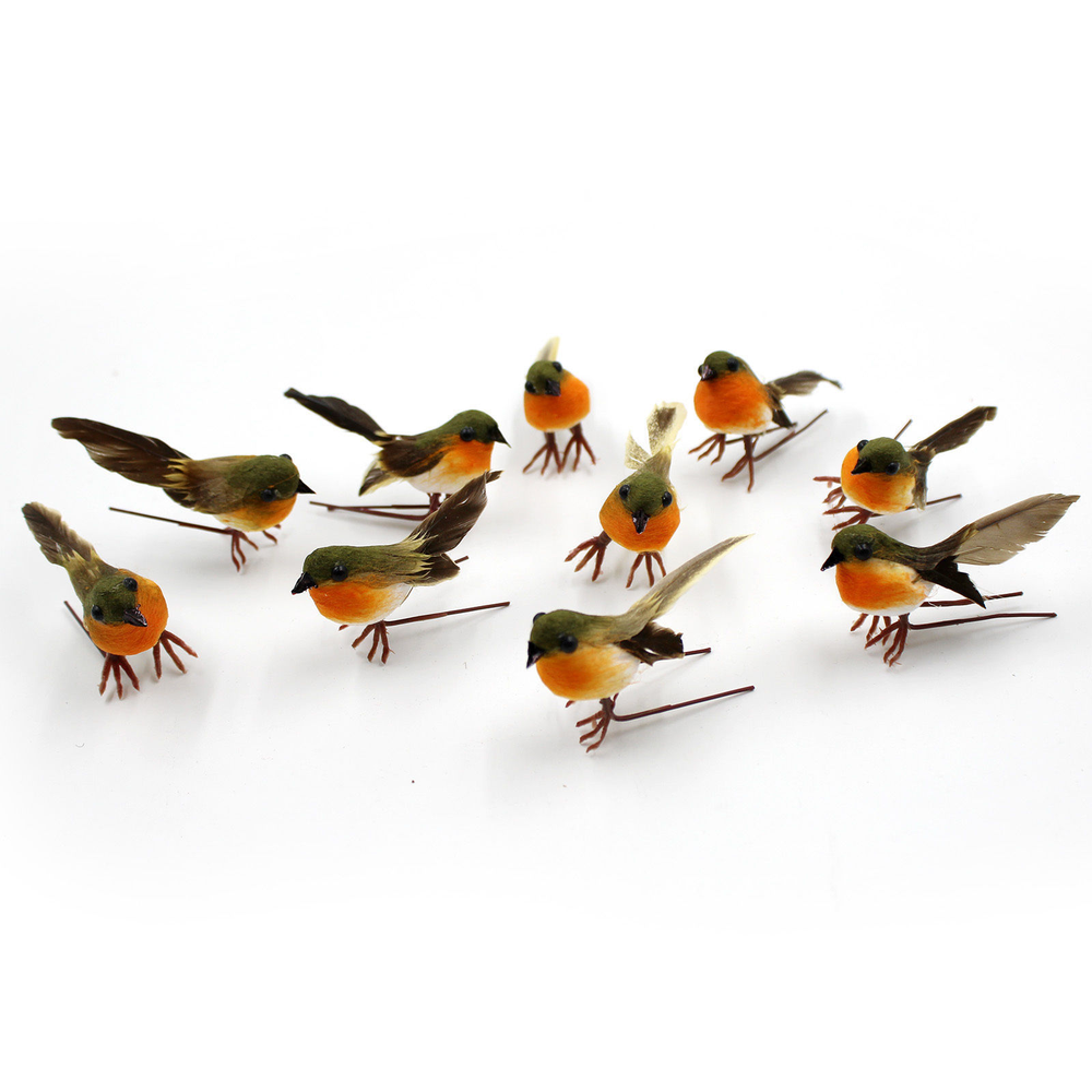10PCS Robin Bird Christmas Tree Decoration Craft Very Cute