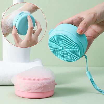Portable Bathing Brush Hanging Bath Body Scrubber Soap Case