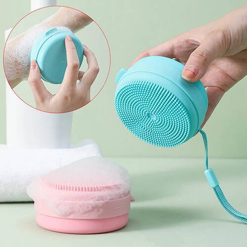 Portable Bathing Brush Hanging Bath Body Scrubber Soap Case