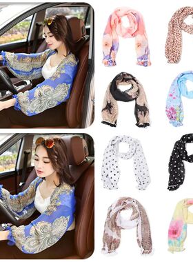 1PC Women Summer Anti-UV Arm Protection Sleeves Chiffon Shaw