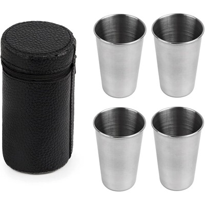 Stainless steel cups, 30/70ml small wine pot cups, zipper le