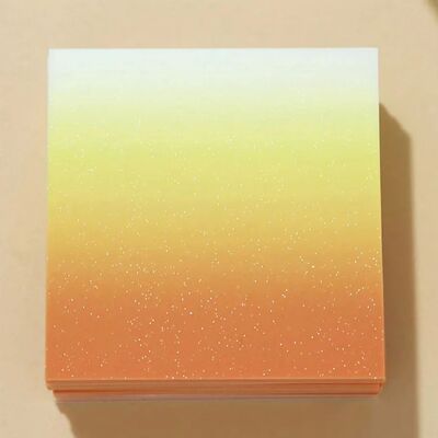 1/4pcs gradient glitter stickers, semi-transparent PET squar
