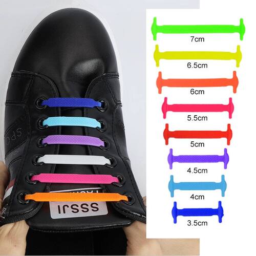 16pcs Lazy Shoelace Silicone Quick Lace Elastic Women Men No
