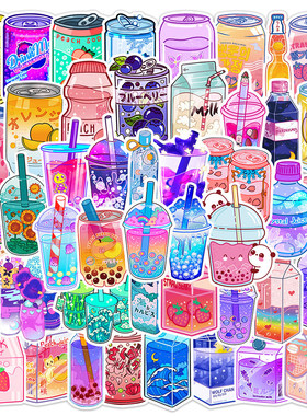 50PCS Cute Drink Aesthetic Stickers Cartoon Decal Scrapbook