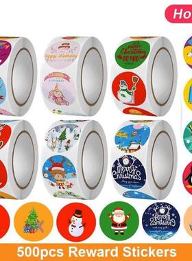 500pcs Reward Stickers Encouragement Sticker Roll christmas1