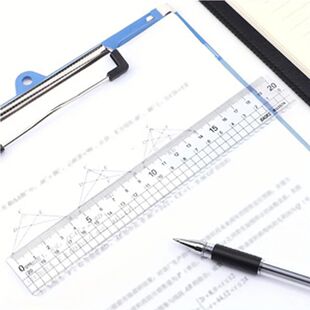1pc 20cm  Transparent Right Angle Plastic Ruler For Students