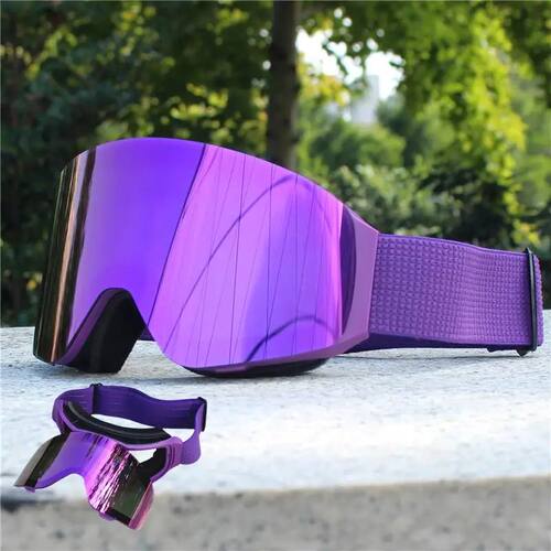 Magnetic Flip Cover Double Layer Anti-Fog Ski Goggles Snowbo