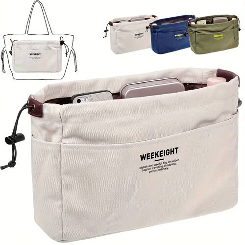 1/2pcs Drawstring Canvas Storage Organizers Multi-Pockets Li
