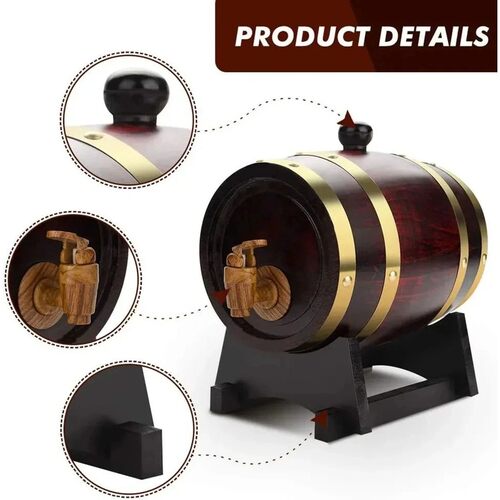 Multi-purpose 1.5-litre 3-litre Aged Oak Barrels, Large Stor