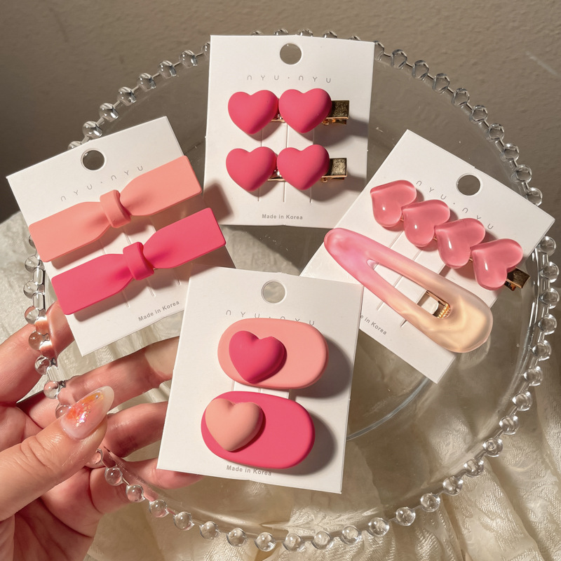 Pink Color Snap Hair Clips for Hair Clip Pins BB Hairpin Met