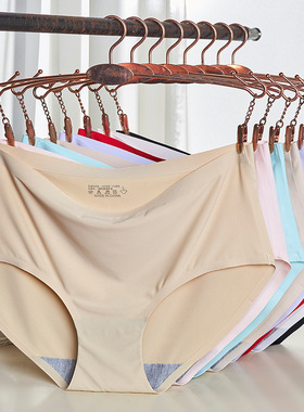 Women Seamless Panties  Mid Waist Briefs Knickers Underwear