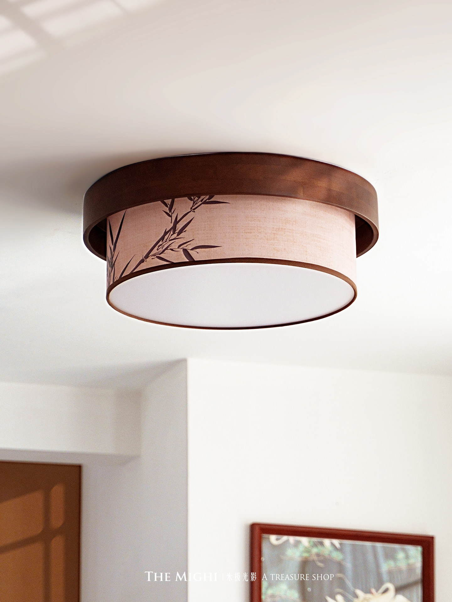 米极光影中古法式卧室书房竹韵吸顶灯国风覆古茶室布艺宋代美学灯,家装灯饰光源,餐厅/卧室/书房吸顶灯,淘宝优惠券,粉丝福利购,淘宝优惠卷