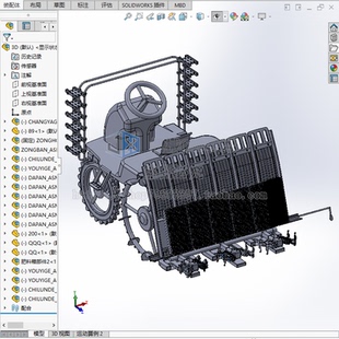 水稻插秧施肥机设计禾苗种植机CAD图+SW三维模型+仿真动画+说明书