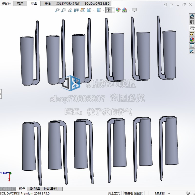 笔盖注塑模具设计笔帽注射模含CAD图+solidworks三维模型+说明书