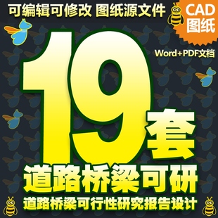 市政道路公路桥梁立交桥天桥可行性研究报告初步设计方案文本计算