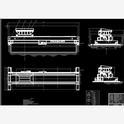 桥式装卸料机主梁及小车驱动系统设计2D图机械CAD图纸