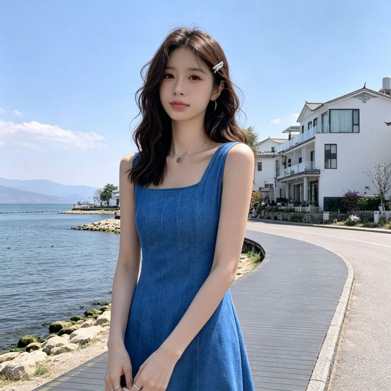2026法式牛仔连衣裙女夏
