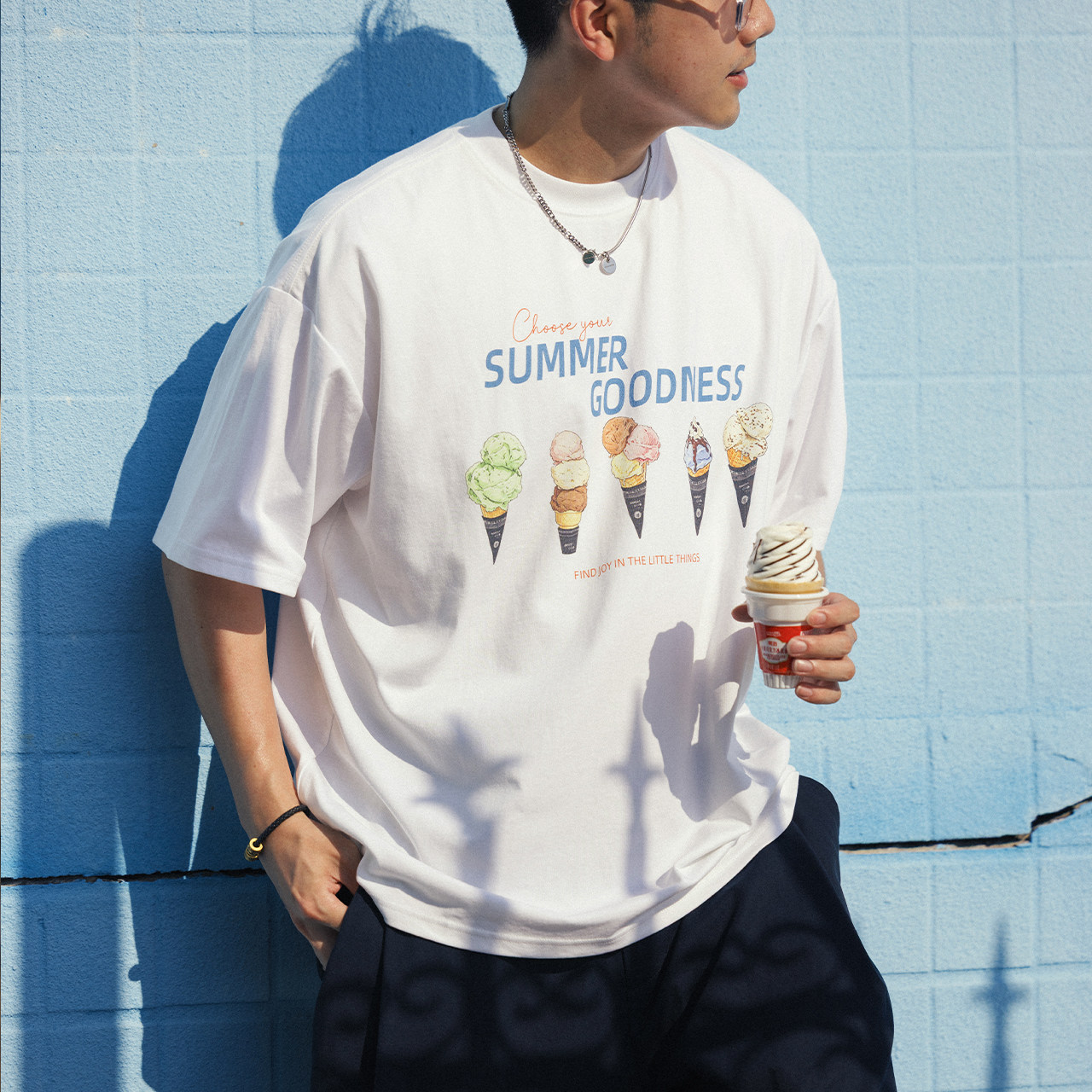 BananaClub"Scoop Tee"索罗娜凉感速干复古雪糕印花宽松短袖T恤