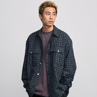 BananaClub色织泡泡纱长袖衬衫