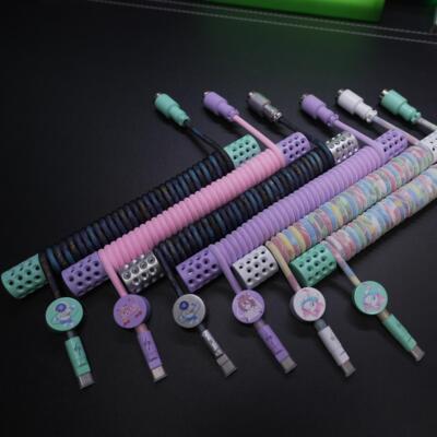 8K磁轴航插线螺旋弹簧数据线