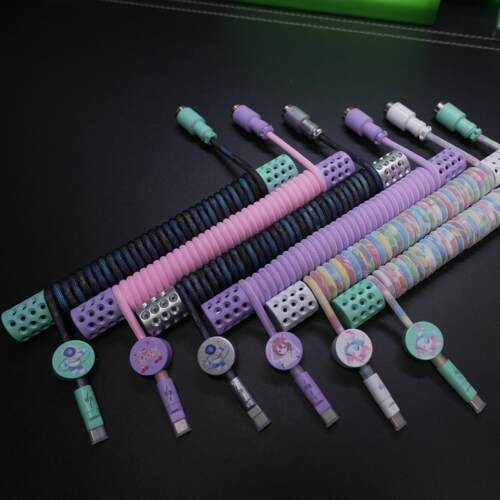 8K磁轴航插线螺旋弹簧数据线