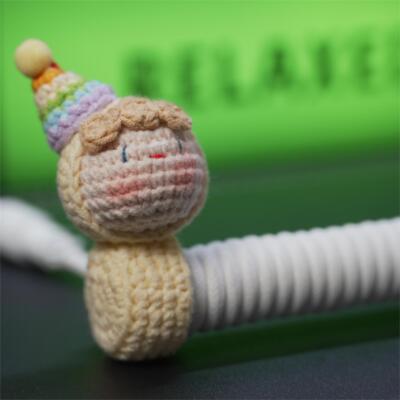 创意纯手工钩针公仔航插线配重杆固定棒机械键盘数据线棒周边