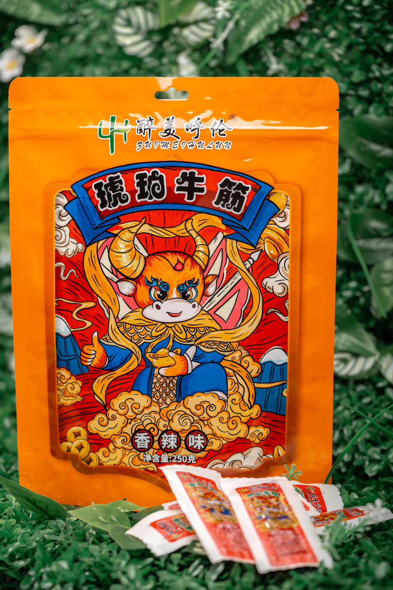 内蒙特产琥珀牛筋250克独立包装鲜香麻辣牛肉类零食追剧下饭熟食