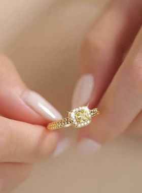 S999纯银新款小方糖足银戒指