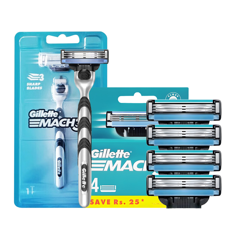 吉列Gillette锋速3剃须刀3层手动剃须刀头