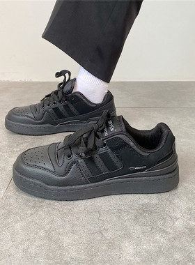 男鞋国潮超火港风复古黑色板鞋2025春季新款韩版学生运动休闲鞋潮