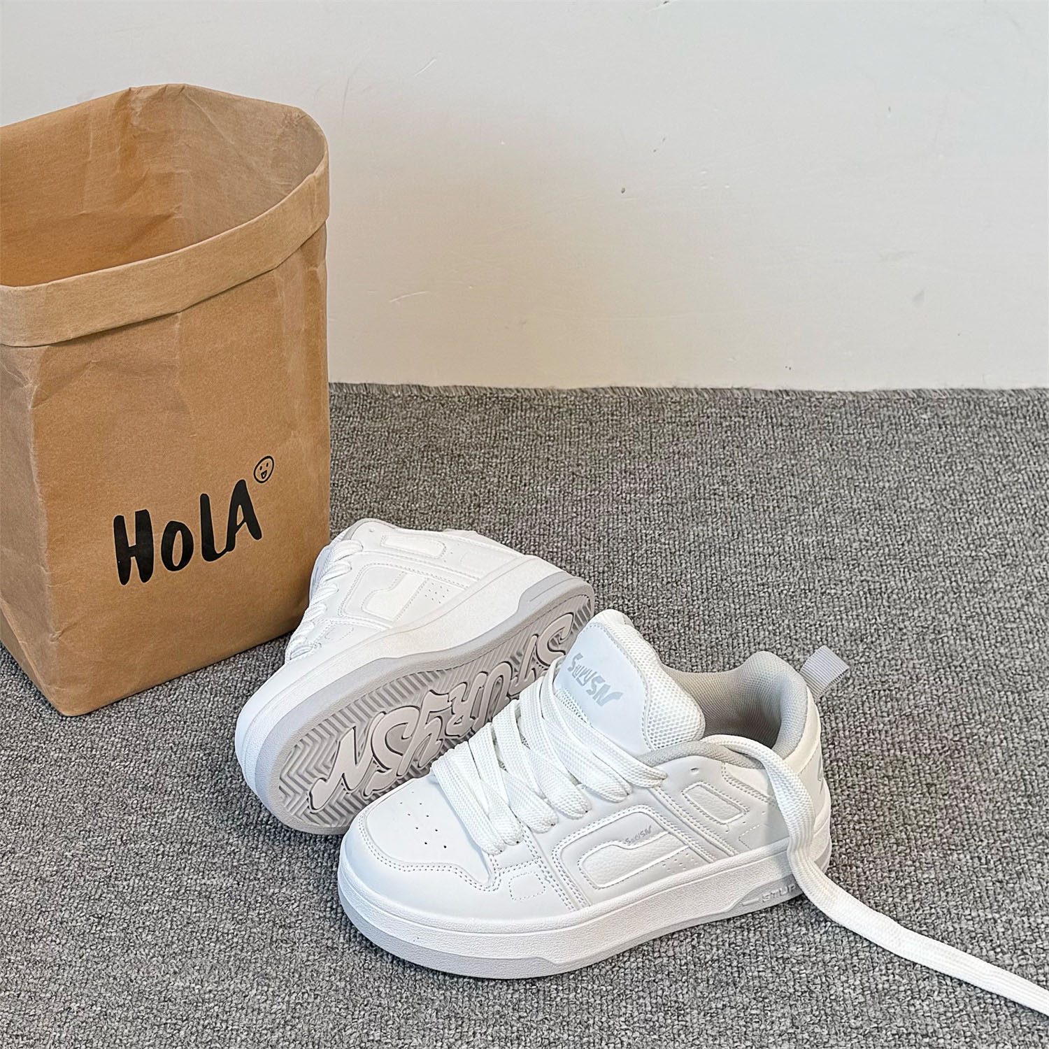 白灰运动休闲鞋2025新款小白鞋