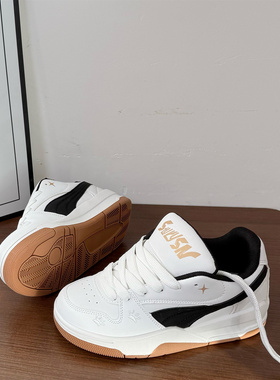 2025新款冬季白黑色原创厚底面包鞋百搭运动休闲板鞋学生小白鞋潮