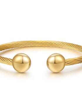 New Brand Bangle Gold Color Stainless Steel Bangle For