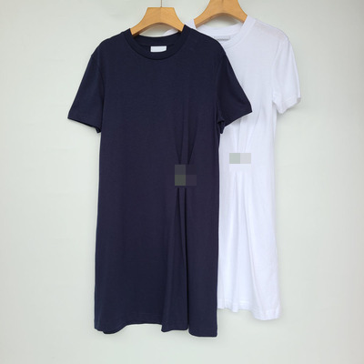 5461鱼 土耳其产 春夏新品！纯棉收腰圆领连衣裙 舒适亲肤T恤中裙