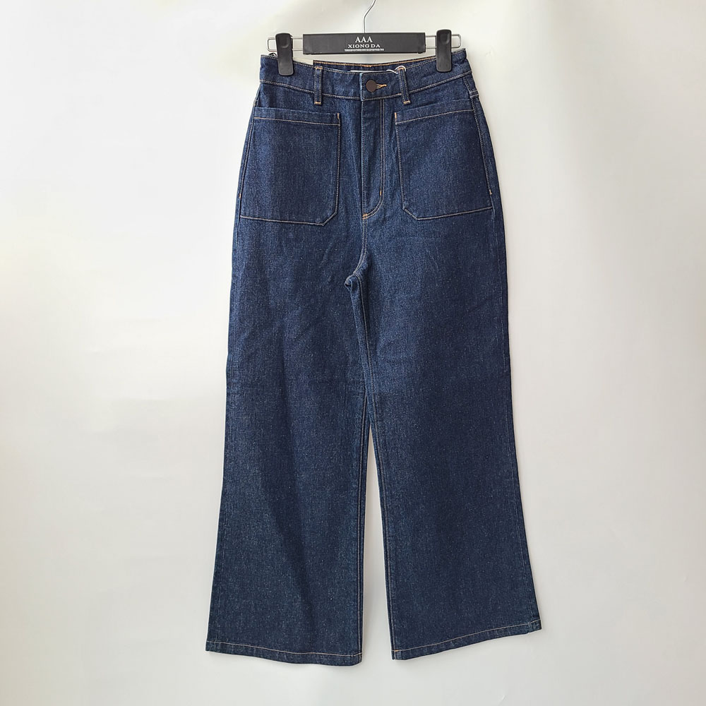 4835澳洲高端牛仔 高腰直筒牛仔裤 男友风单宁长裤 大长腿阔腿裤